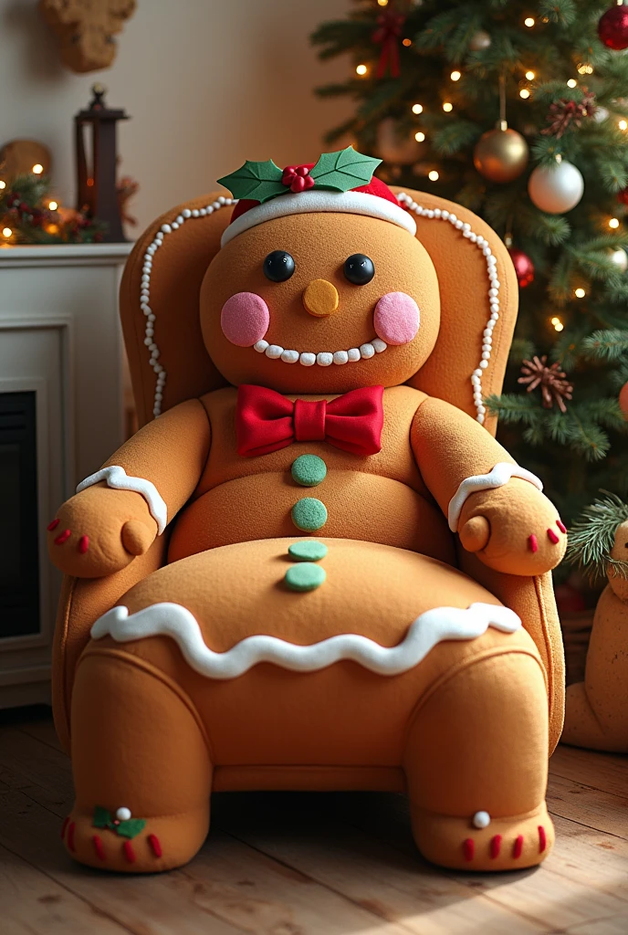 3D Gingerbread Christmas Chair Covers