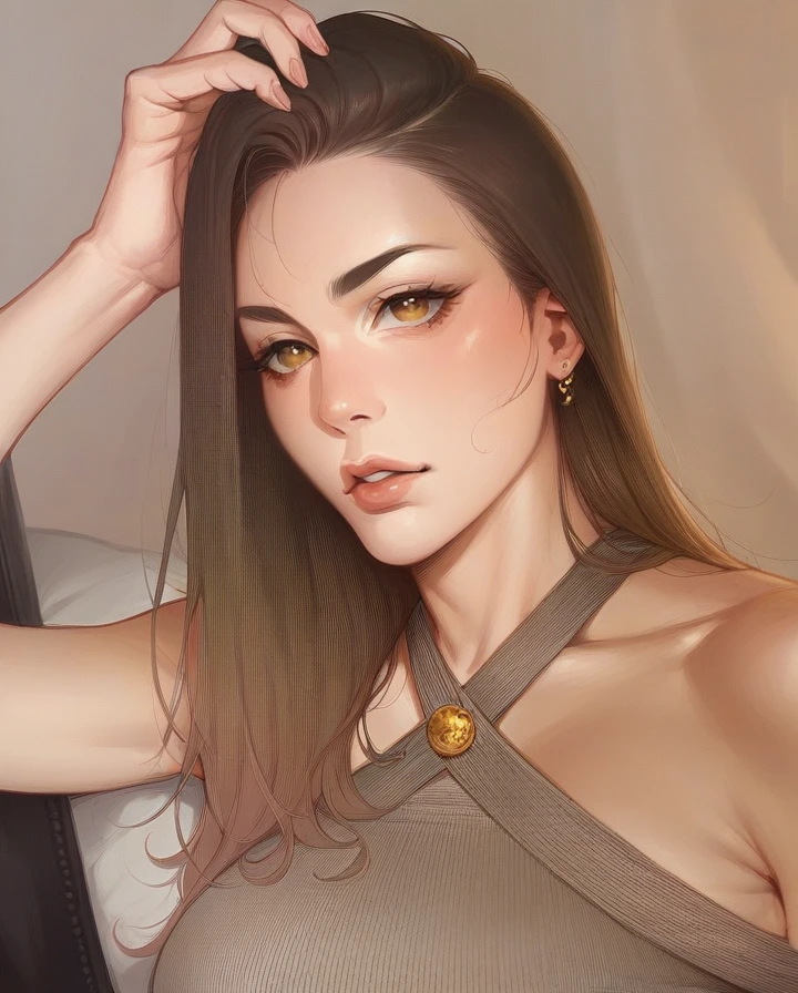 Make this girl in saree and wearing golden ornaments