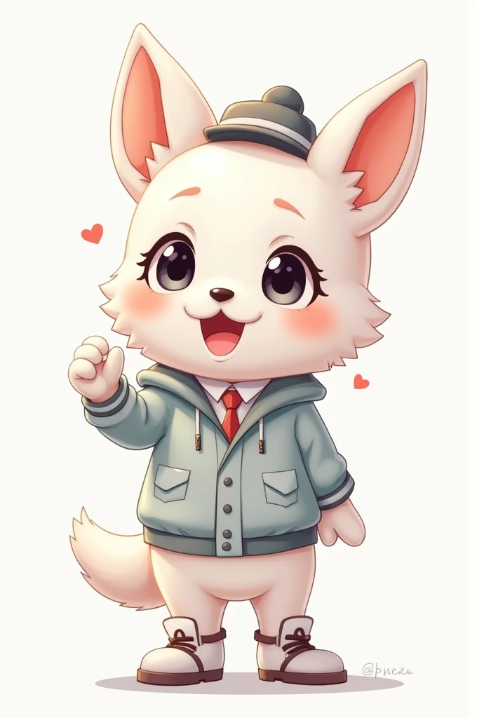 mascot for japanese city, white kawaii style, cute, smart, funny and stylish.