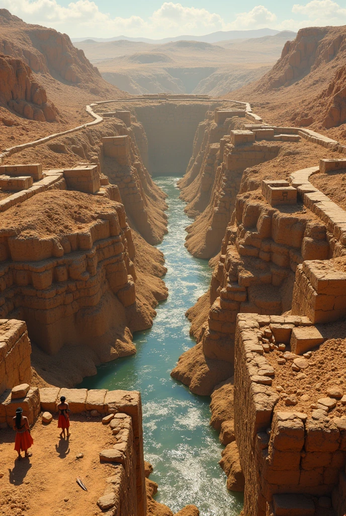 People from Caral building irrigation systems