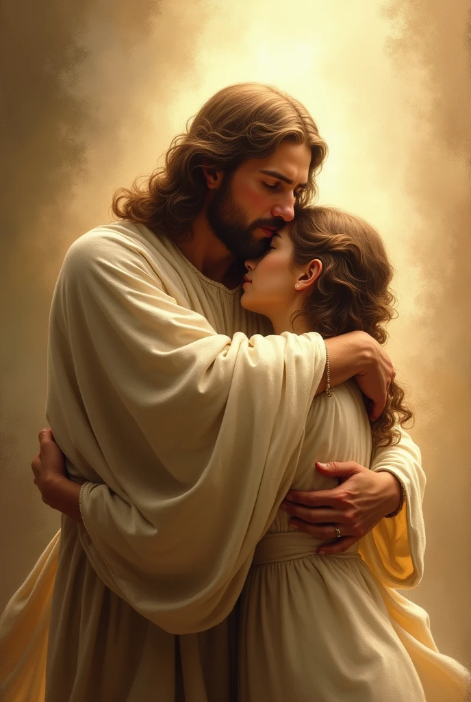 Jesus embracing person