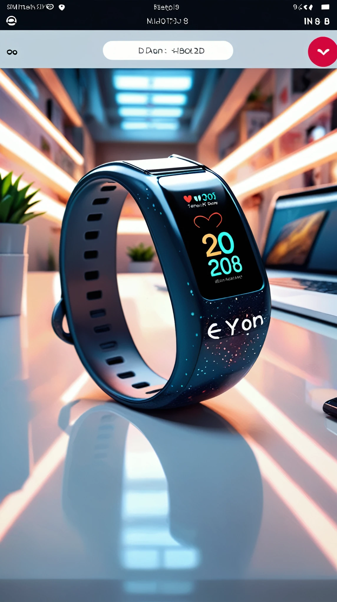 Digital plastic bracelet, masculine, personalized anime and with image reader that informs the heartbeat and the type of emotion