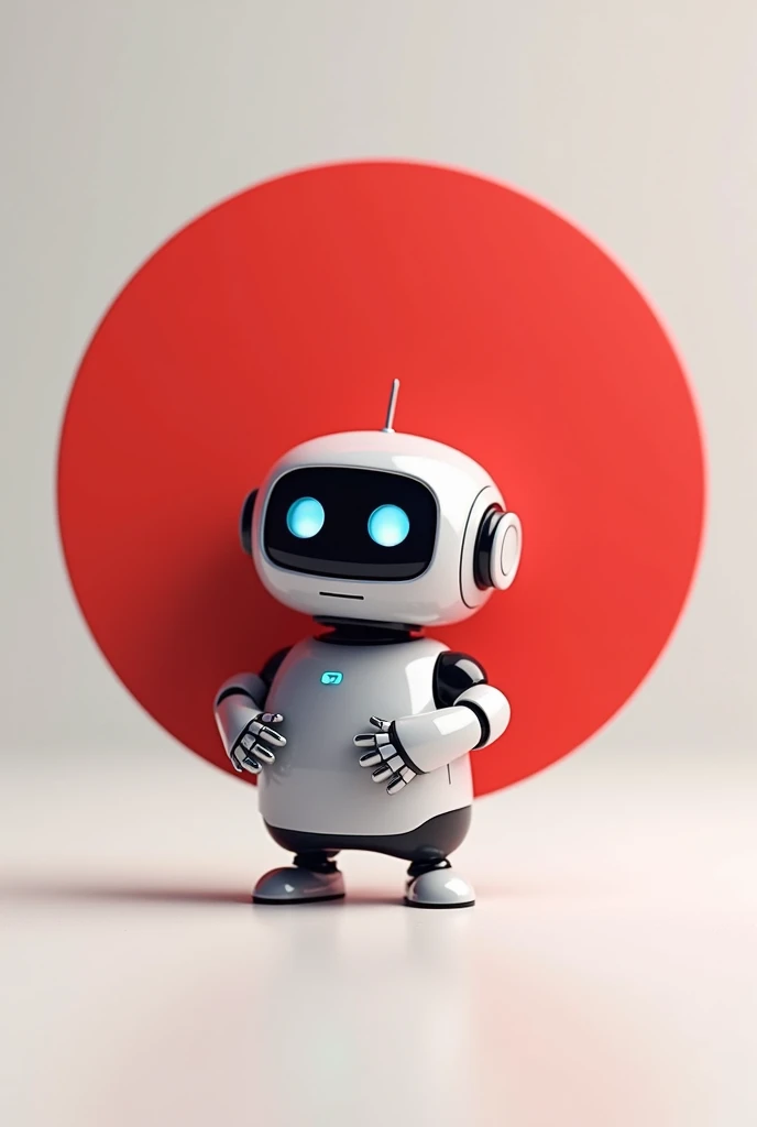 Create me an image of a telegram bot hugging a red circle