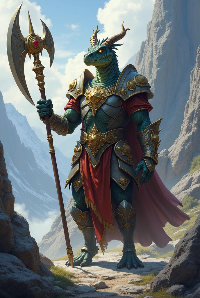 Dragonborn Paladin with a Halberd