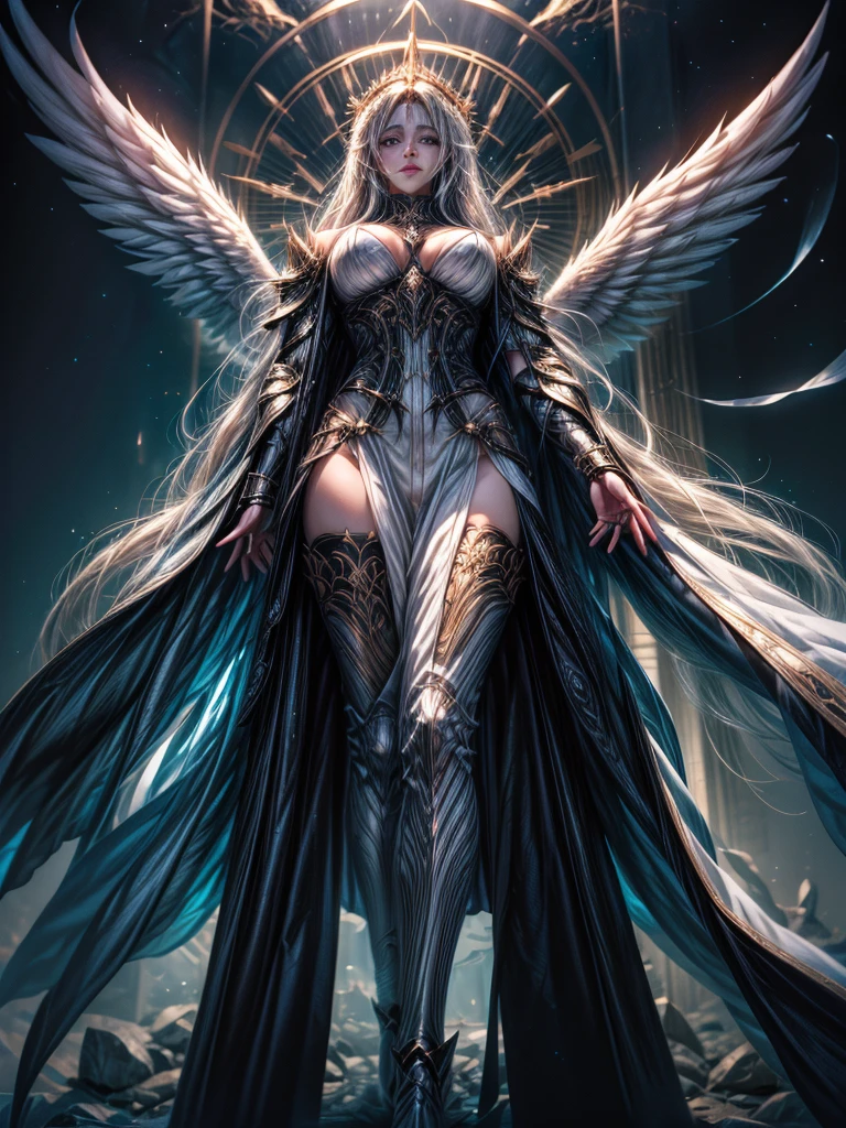 Angel Gabriel with the Hades described in the Bible , height 167 cm, with long smoky hair, a military leader, has the position of Archistratigus. of the heavenly forces incorporeal, The hair sometimes turns white from anger or fear, the more they turn white, the closer Gabriel is to his transitional appearance. He has white skin, in his transitional form his body becomes titanium and hinges appear.