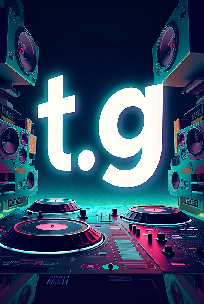 Image of with the letters "t.G SOUND"
Have DJ colors and speaker shapes in the background