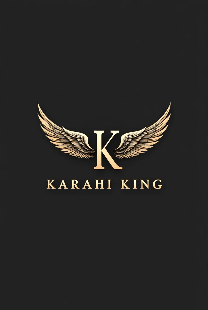 can you give me  wings  in form of letter K that works as a logo which is elegant, presenting a restaurunt name KARAHI KING