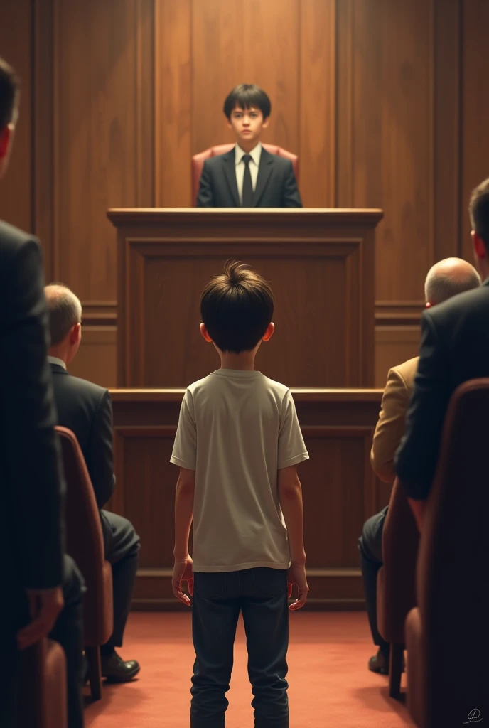 A 15 year boy in front of judge