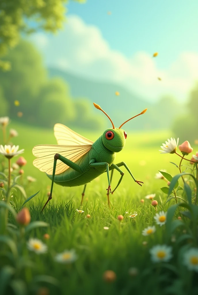 And and grasshoper and meadow