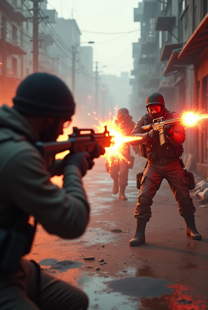 A free fire clip video with a lot of quality in the video and shooting in the face with red numbers coming out of the head