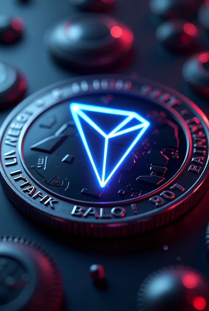 Believe me the icon of the tron cryptocurrency with its colors on a coin