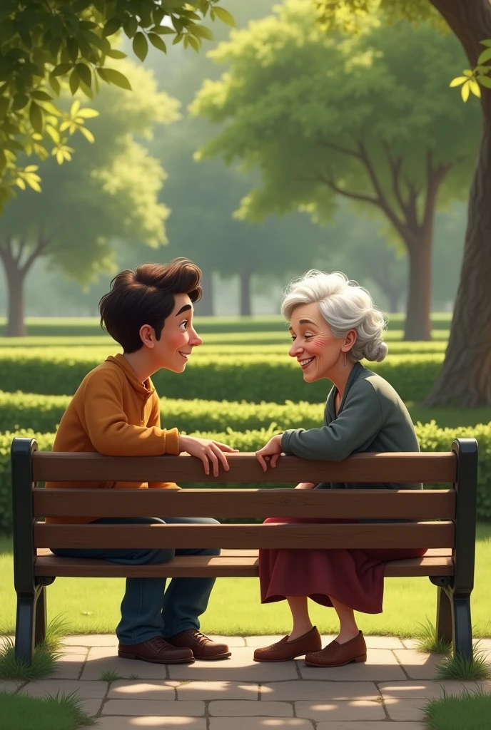 One day, An elderly woman approached young Carlos and asked if she could share his bench.. 