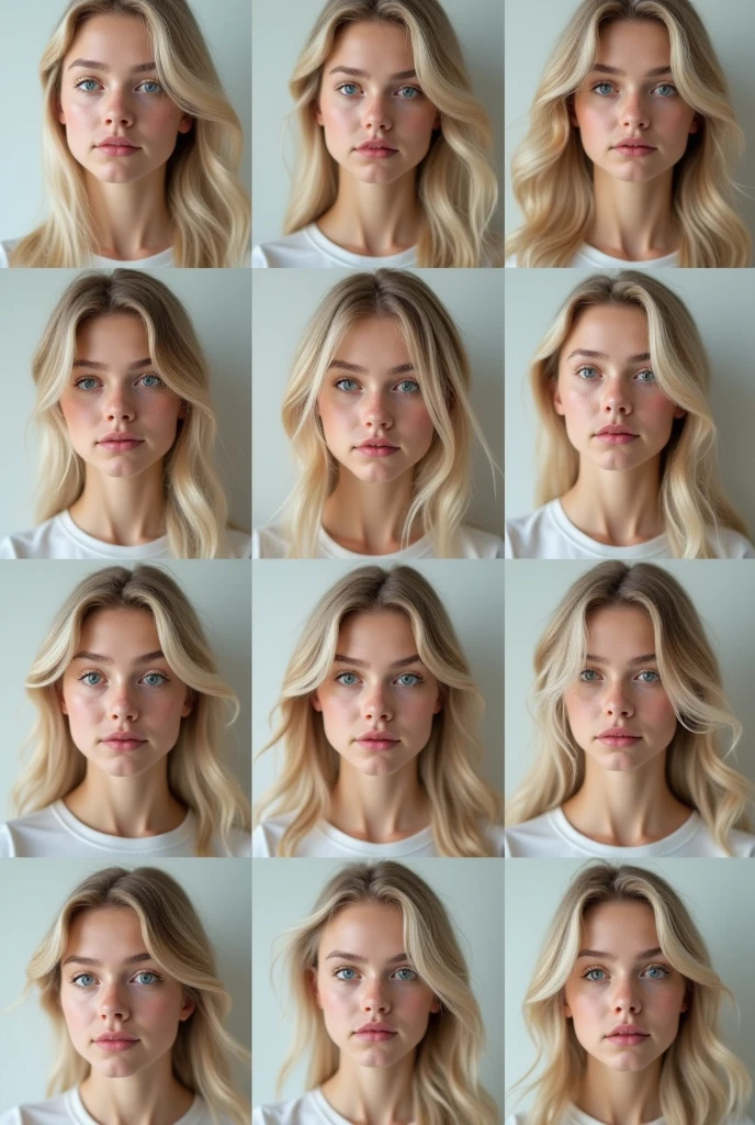 The same pose only with straight blonde hair super blonde and red clothe