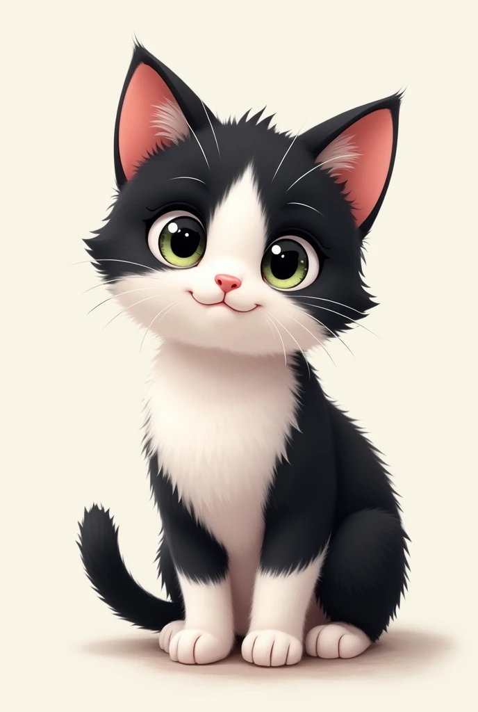 cute black and white cat