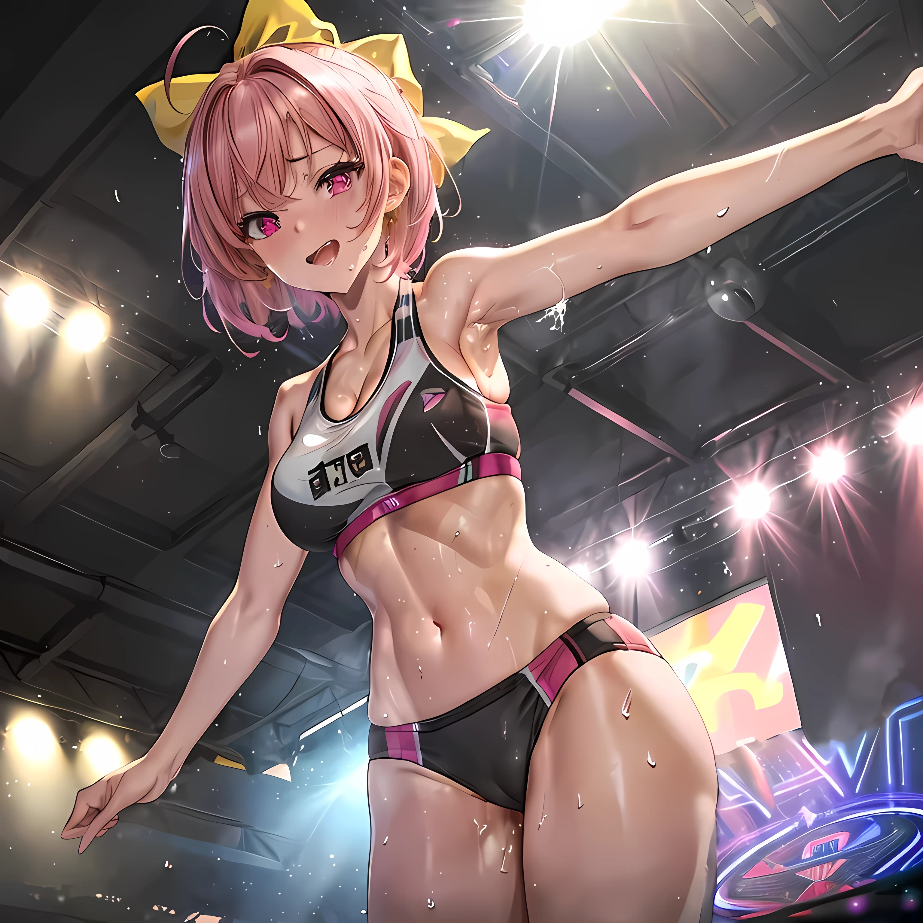masterpiece, Highest quality, Far behind the subject, A swirling light beam made up of beautiful multicolored lights, Neon Light, Lighting Effects, Vortex of Light