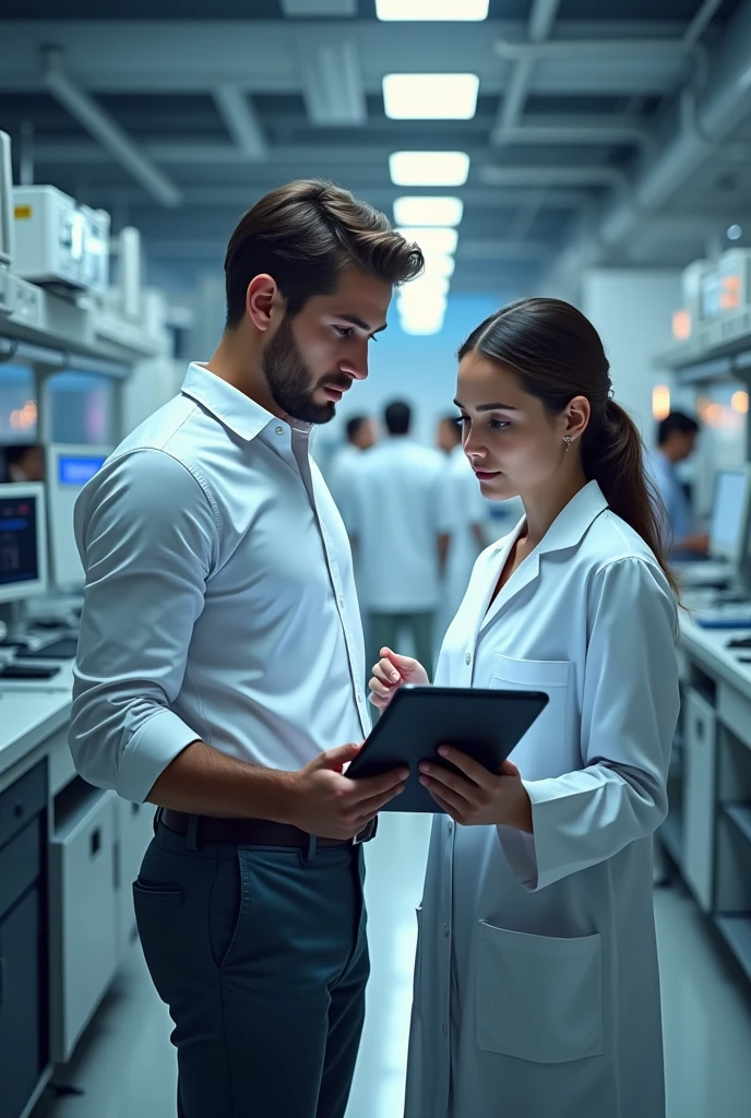 Young engineer and doctor