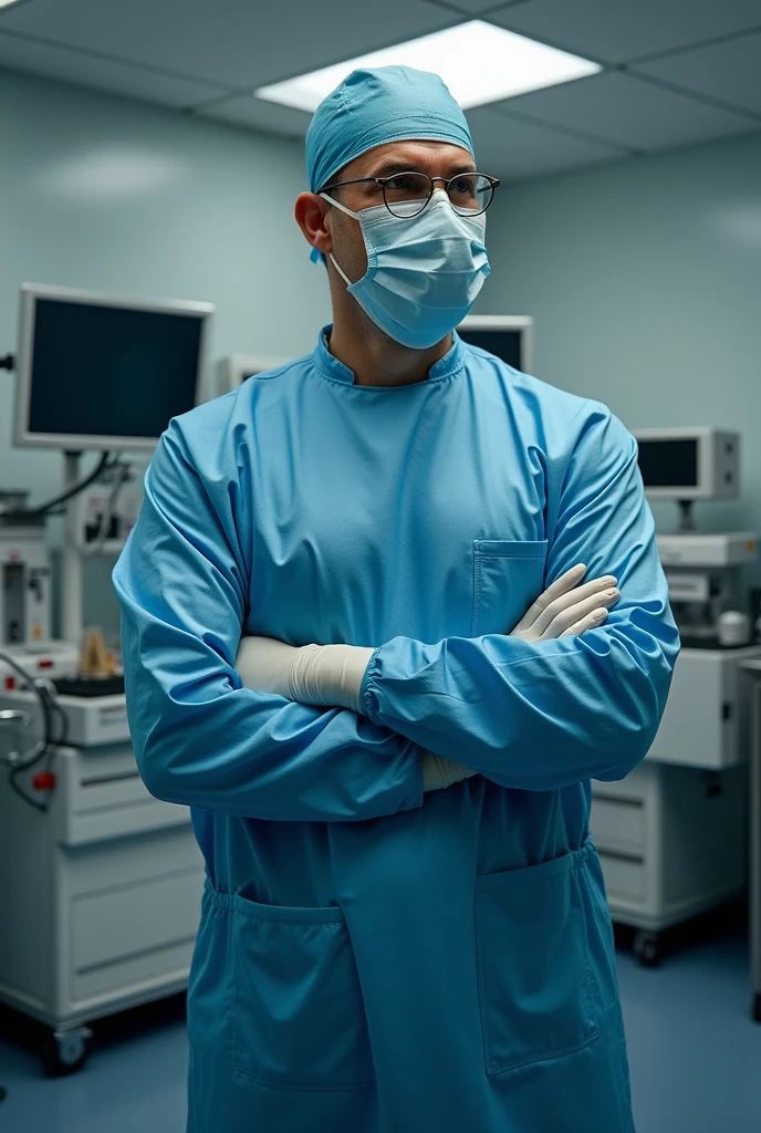 A doctor preparing to enter the operating room