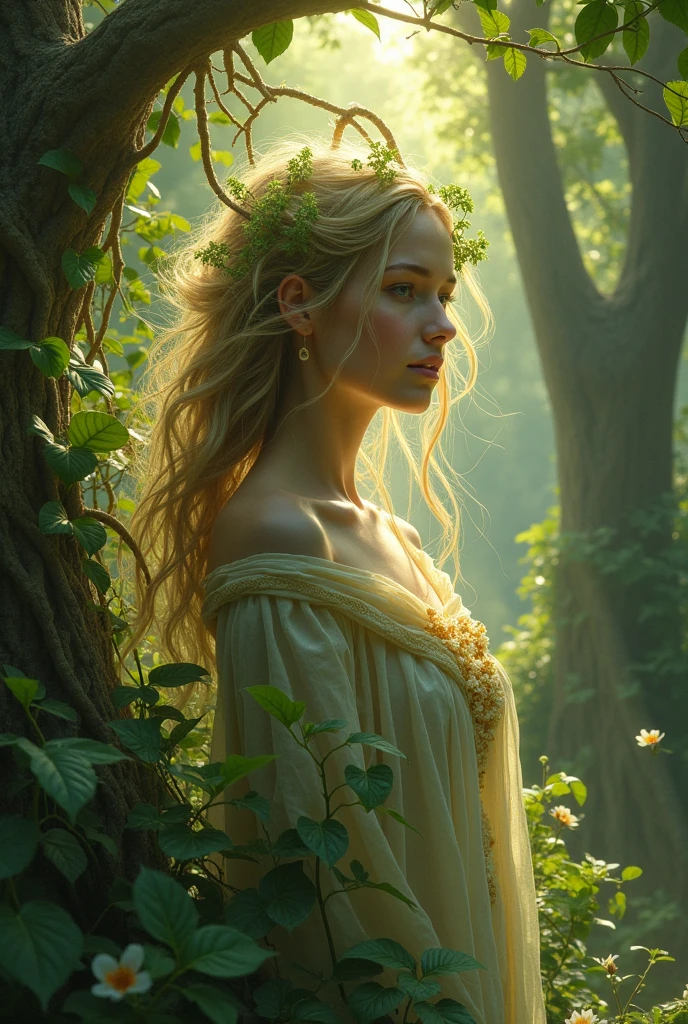 Image by Jord, the goddess of the Earth, with an aura linked to nature.