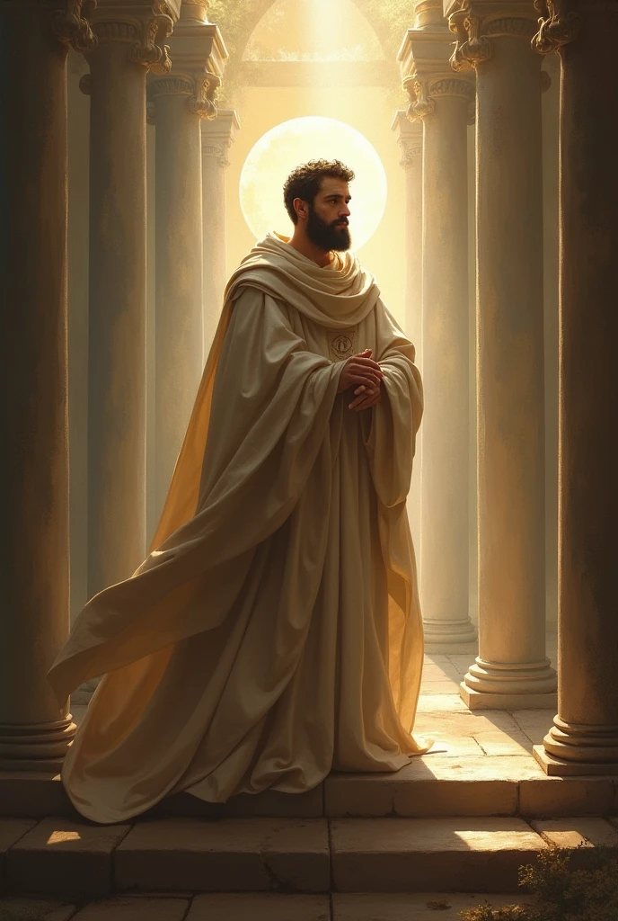Generar imagen de el concepto fundamental sobre la libertad for San Agustin que es el de fin, because freedom is not an absolute value but a means "for" to achieve the end proper to man, which is the Supreme Good (God).