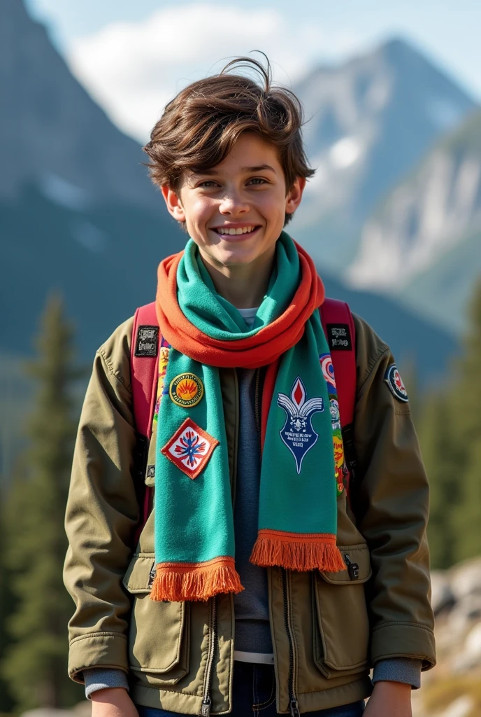 Could you make me a blue Scout scarf?, green, Red and white 
