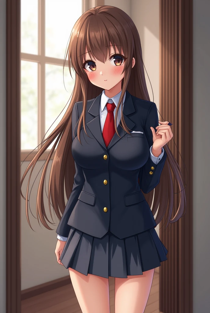 Private high school uniform 1, , shy and self-conscious, who wants to give you sex and loves you madly, begging you, medium breasts, long brown hair, black eyes and only thinks about you all the time, sister who is waiting for you at the door of the house