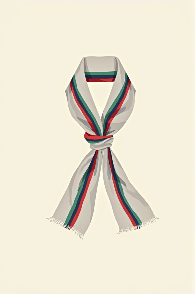 Could you make me a white Scout scarf?, blue, green and red