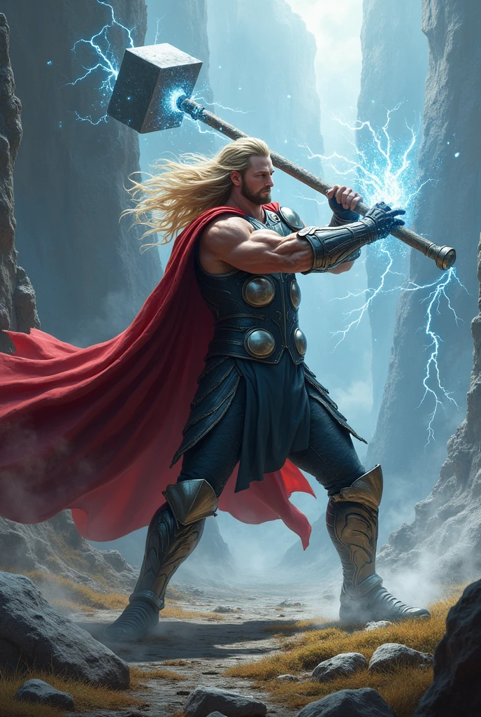 Thor training with the hammer