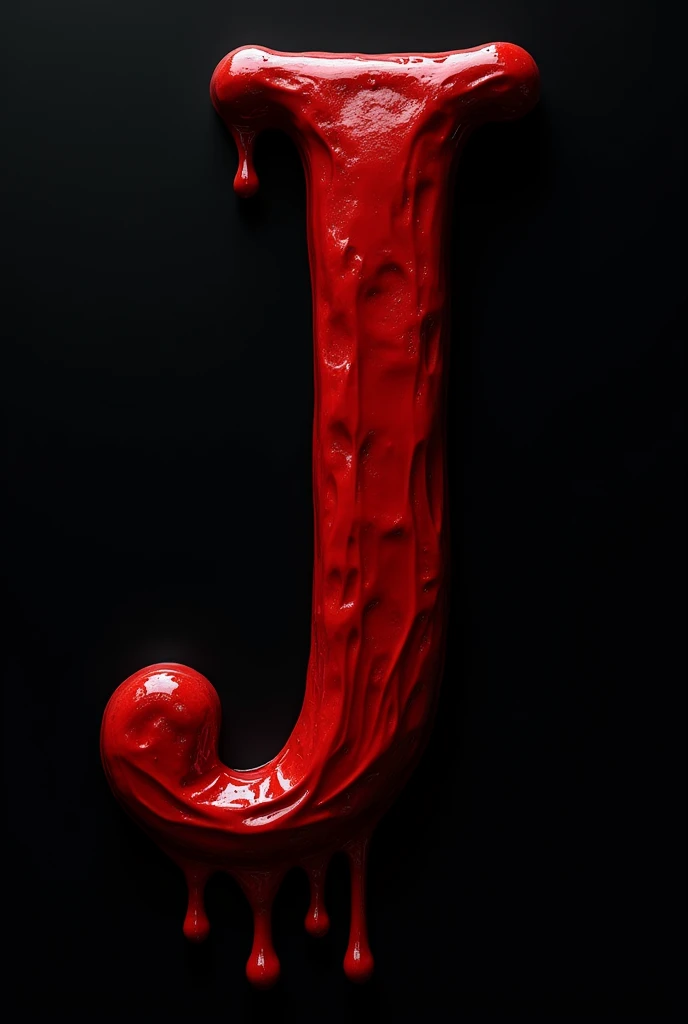 Black background with a red melting letter J