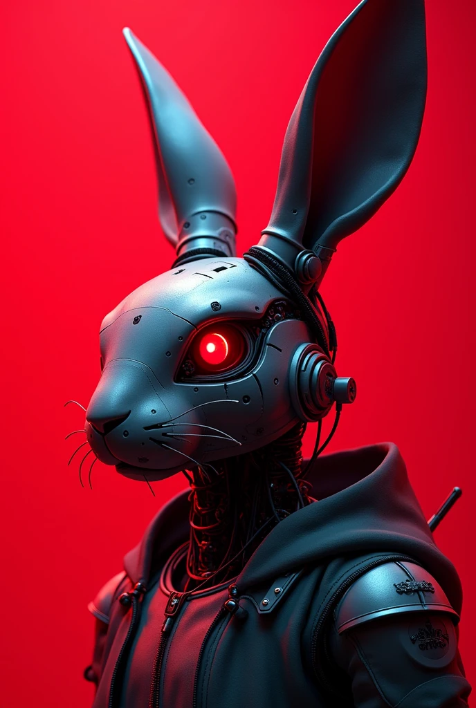 Like the current trending crypto game logos, like how the rabbit head looks like with a robot mask and a red background.