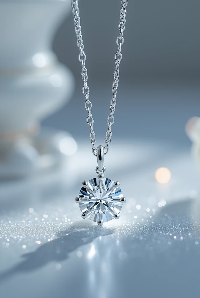A silver chain with diamond PEREIRA. MUSIC in silverOne