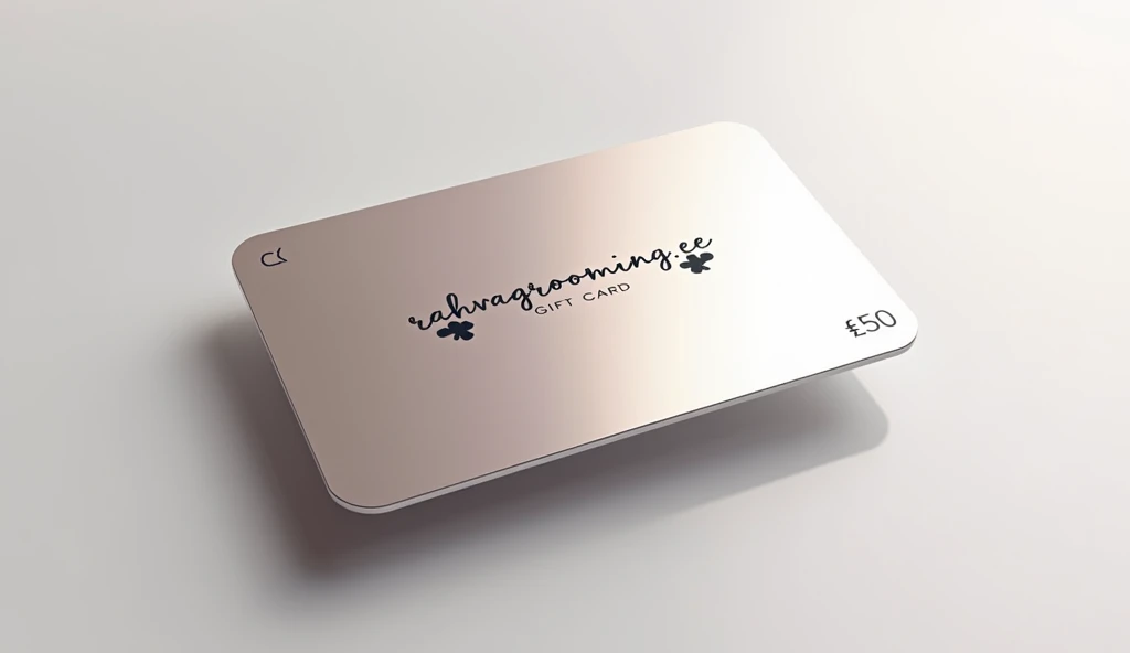 3D render of the highest quality. Gift card with inscription: Rahvagrooming.ee, €50