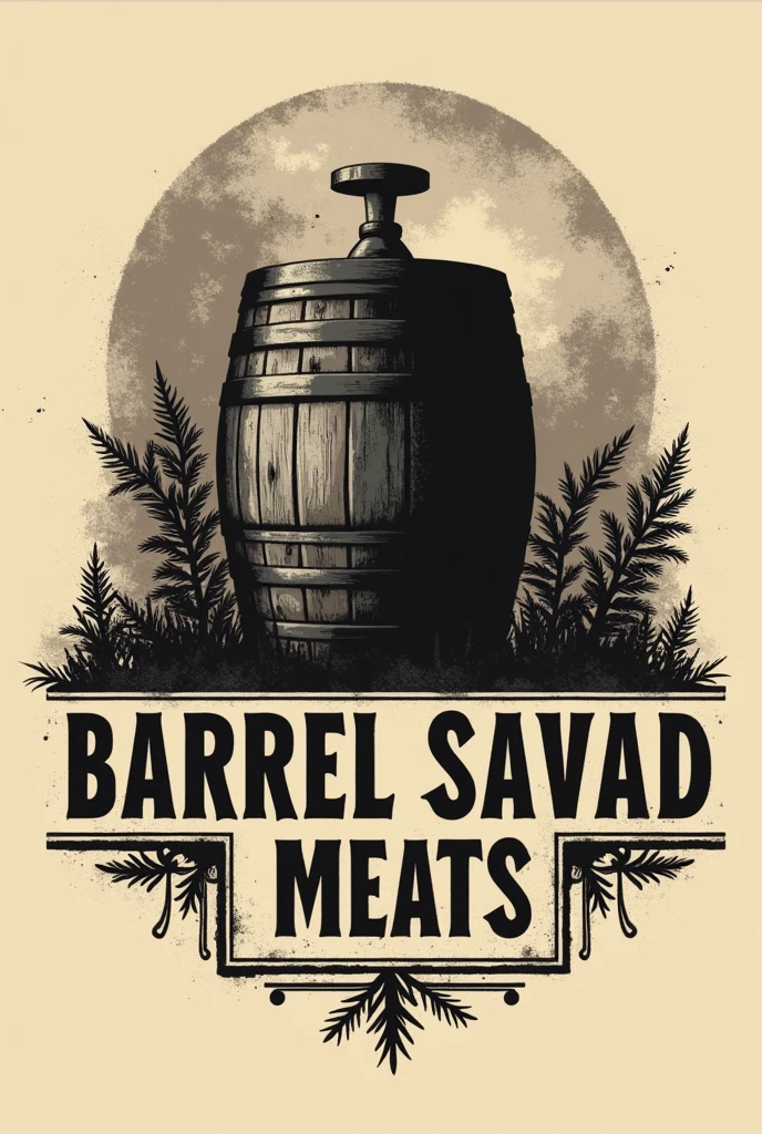 Generate a logo for a brand of barrel-aged meats