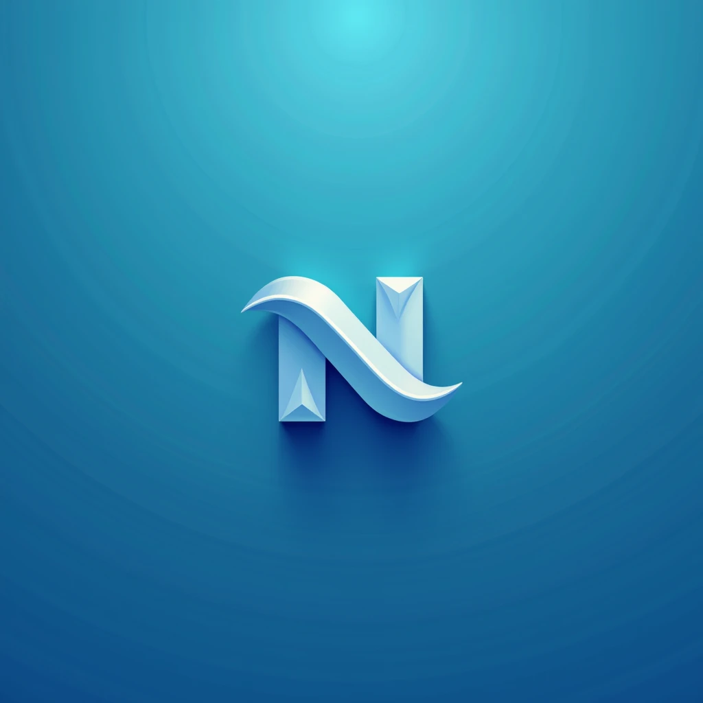 logo with the letter N, blue 