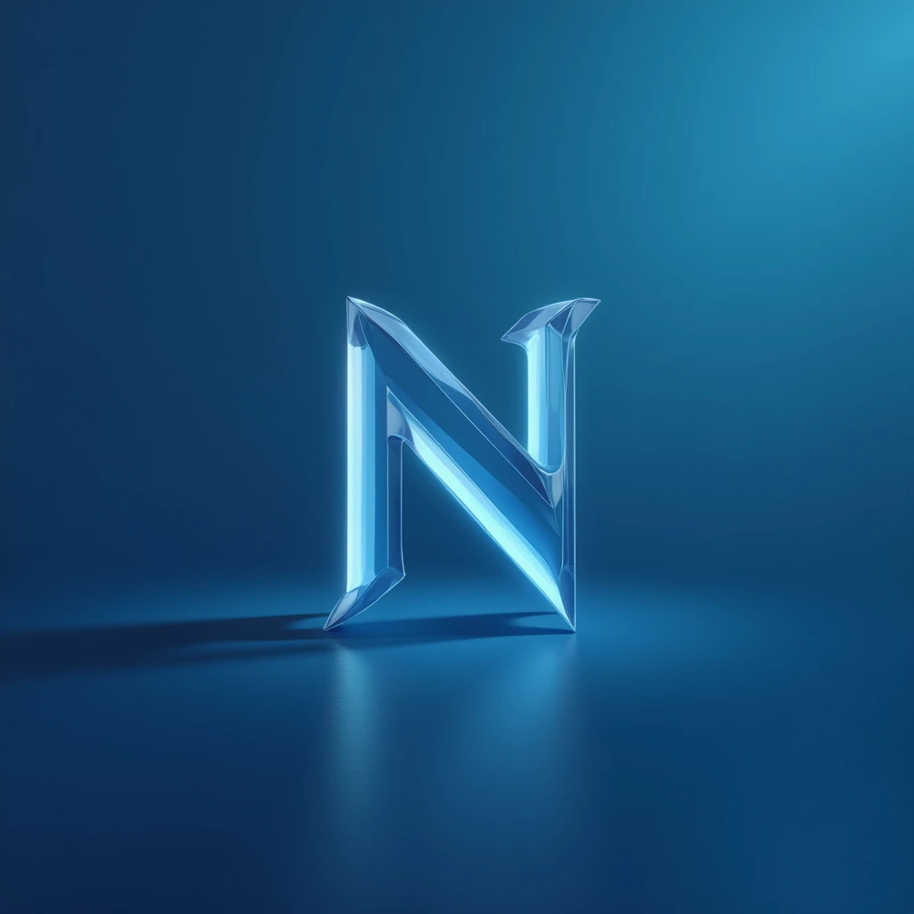 logo with the letter N, blue 