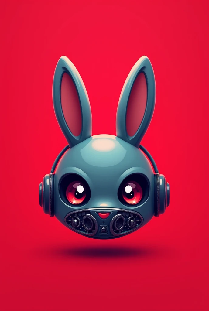 Like the current trending crypto game logos, like how the cute bunny head looks like with a robot mask and a red background and no body