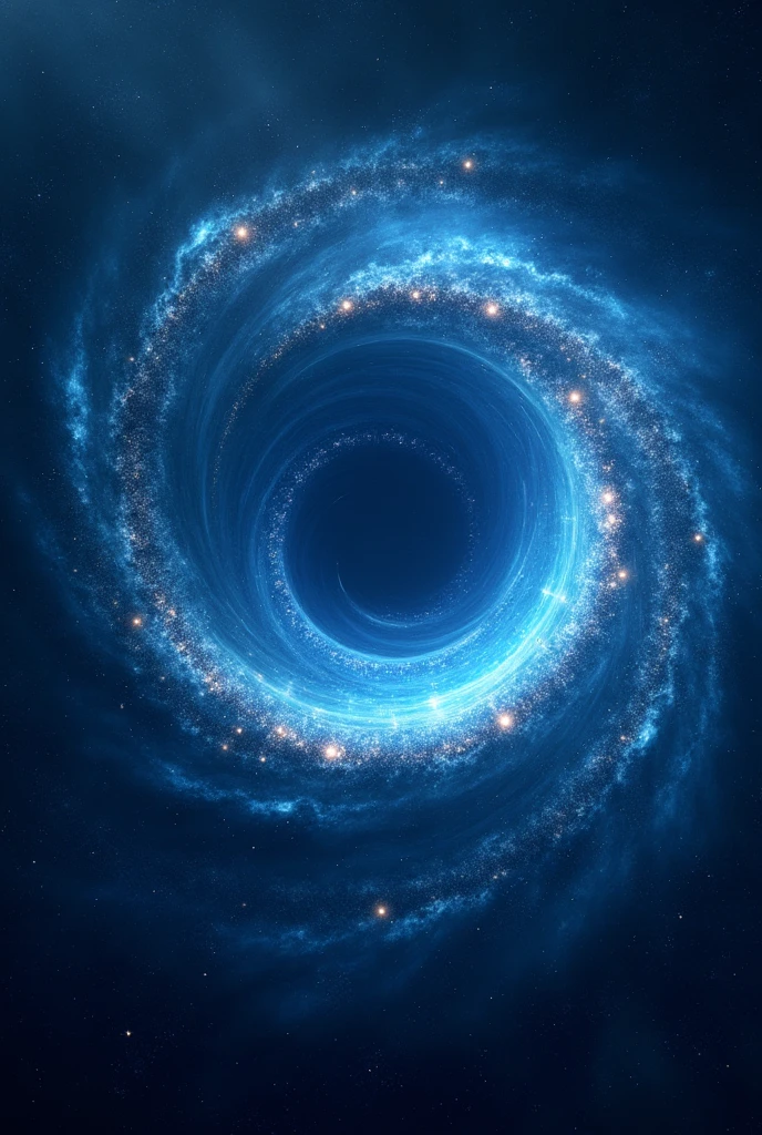 Big blue galaxy on black background