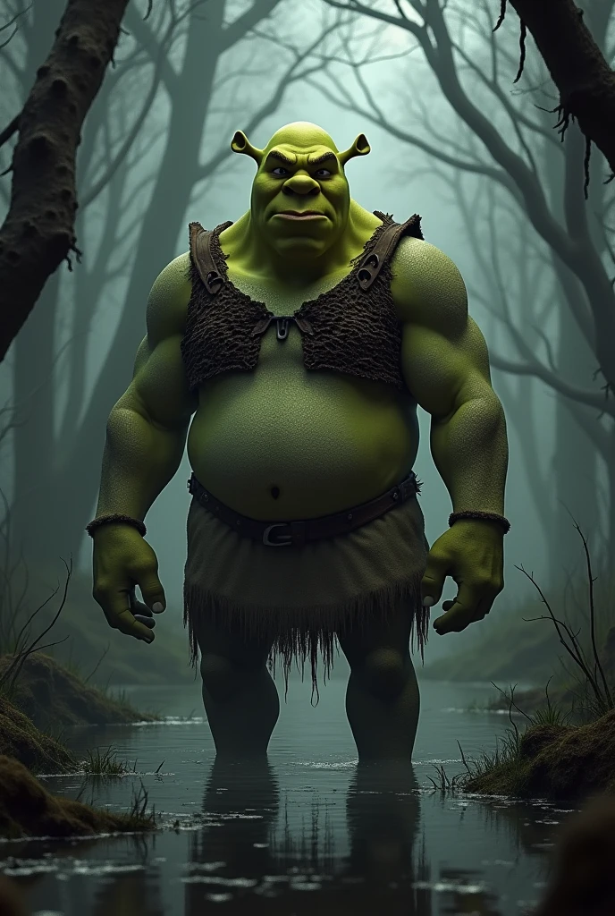 Sherk character Standing in the swamp looking Dark Style