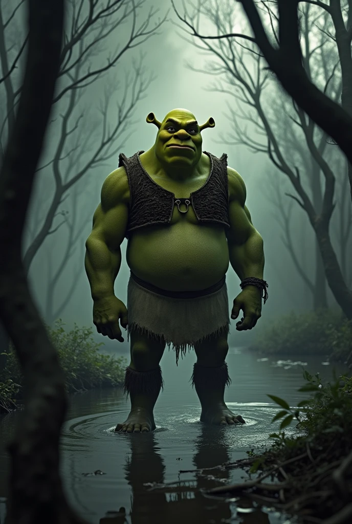 Sherk character Standing in the swamp looking Dark Style
