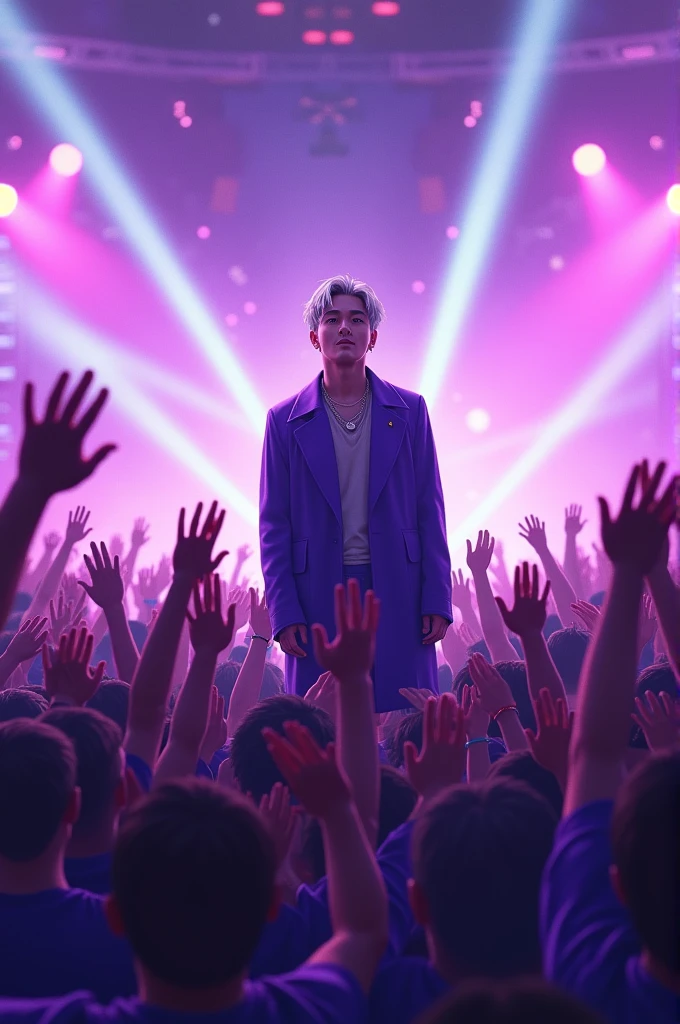 BTS's Min Yoongi being cheered on by fans dressed in purple