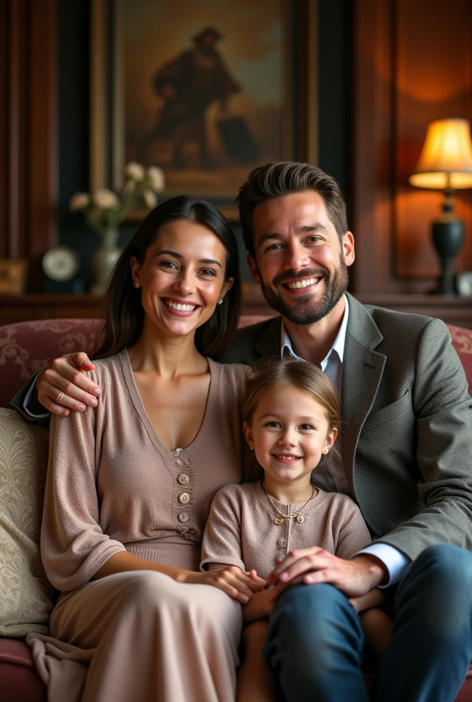 A picture of a well-off family
