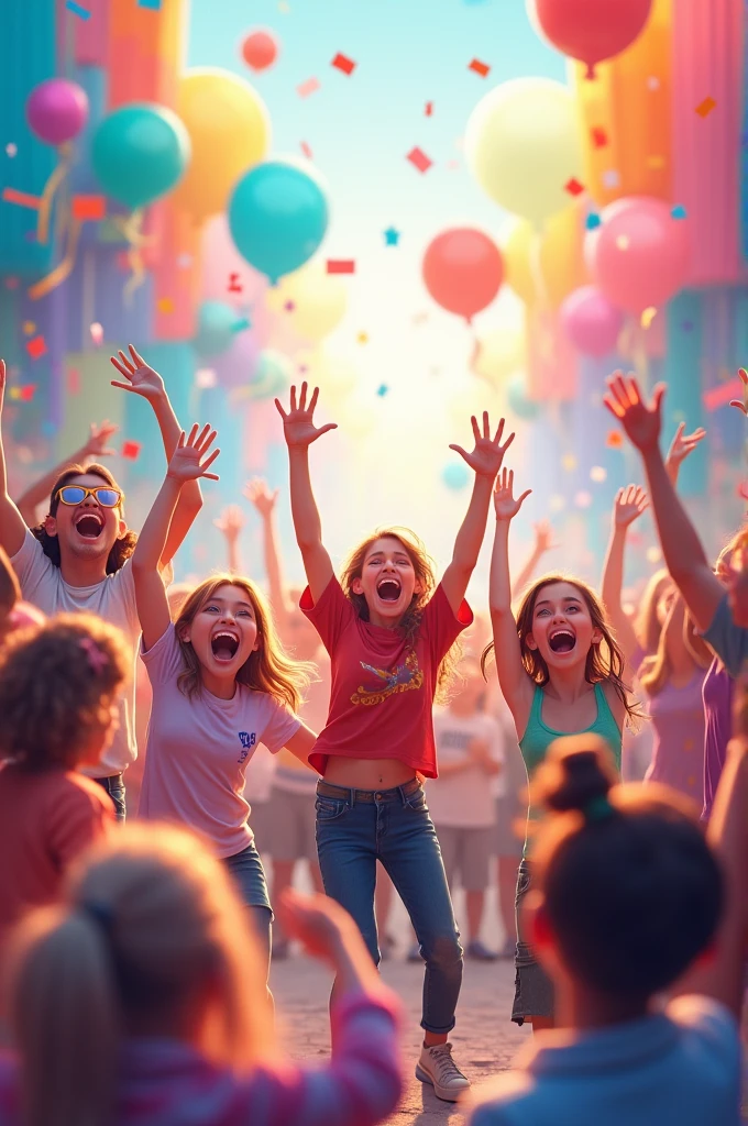 *Chorus:**

🎵 *It's a happy, happy day,  
Let's sing, dance, and play, hooray!  
With a smile on our face,  
We'll make today a joyful race!* 🎵
