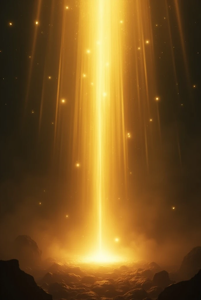 3d cinematic"A radiant, divine light emerging from the darkness, symbolizing the arrival of dharma (righteousness) with beams of golden light piercing through the chaos."