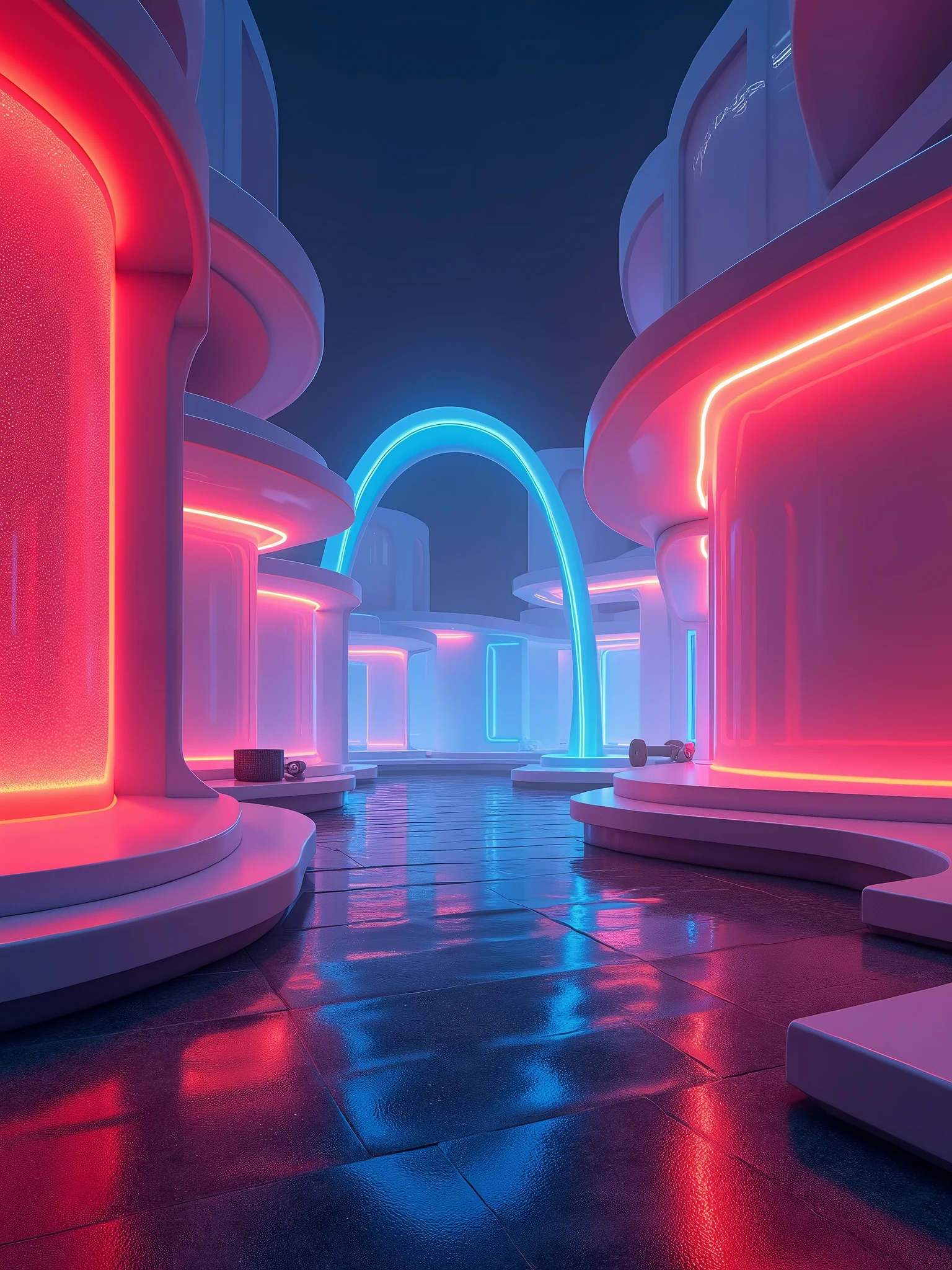 "Create an ultra-realistic background, visually impressive with vibrant colors and subtle geometric shapes, modern gradients and lines. The design should have an abstract and futuristic style, featuring a mix of warm and cool tones like neon pink, electric blue and bright red. The background should have a sense of depth, with layers of shapes and lighting effects that create a dynamic and engaging visual experience. The design should be suitable for use as a background, Text to say "Juliusmesquita", and should maintain a modern and sophisticated aesthetic. ar 16:9 8k