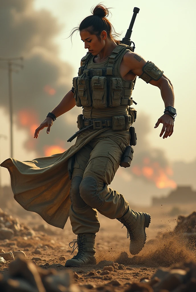 Dancing war fighter, in war, war front