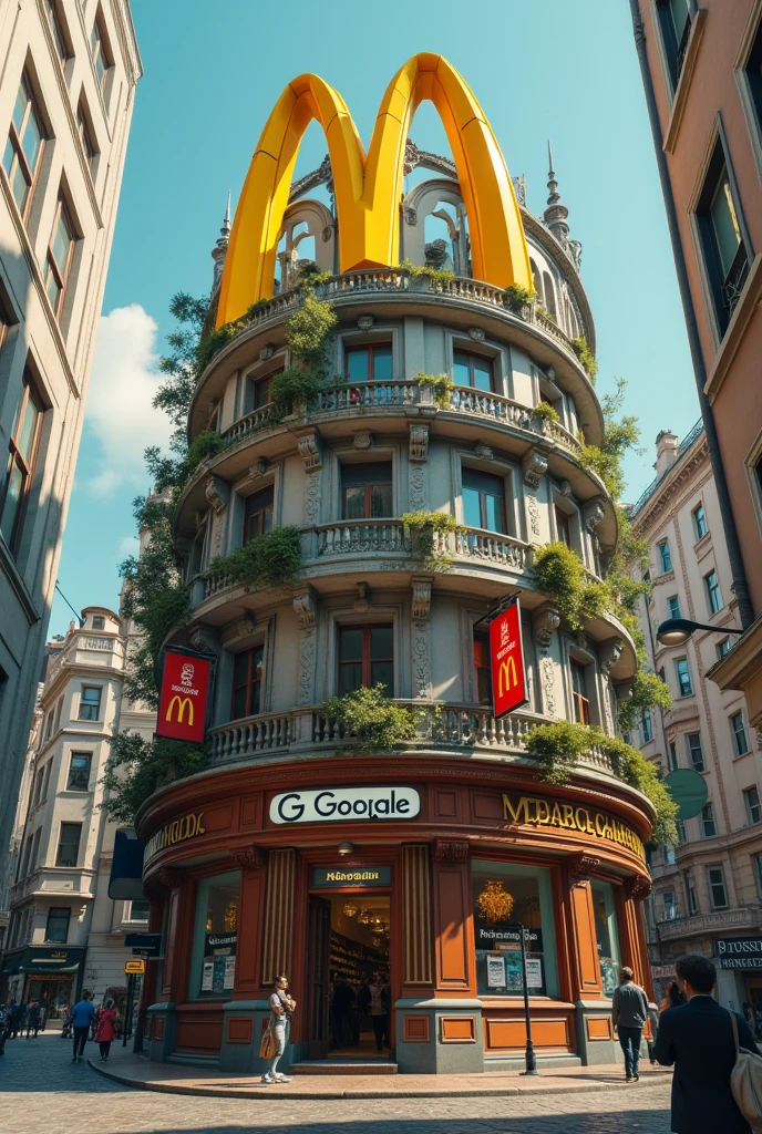 Take a photo that has the McDonald&#39;s company on it, the apothecary company and google at the same time