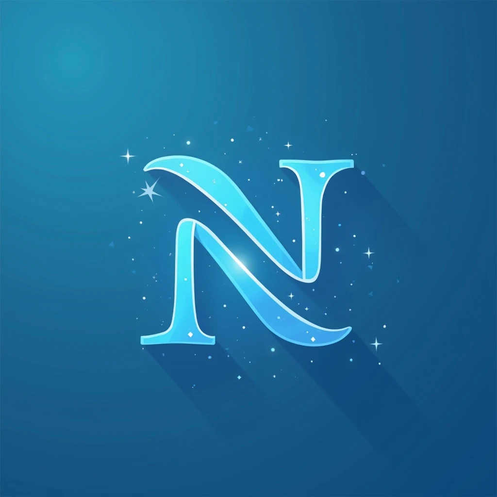 logo with the letter N, blue 
