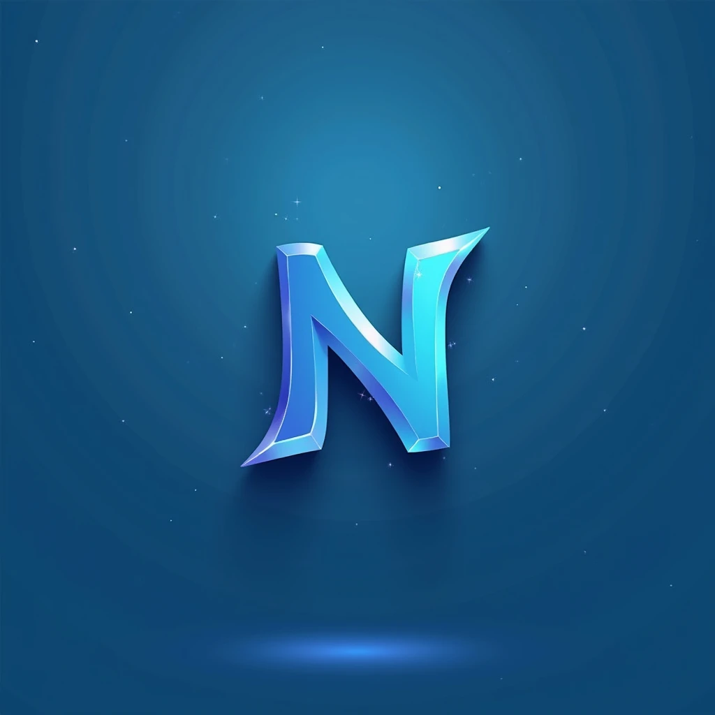 logo with the letter N, blue