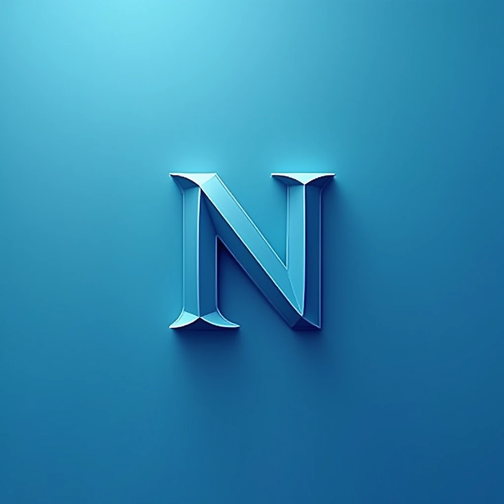 logo with the letter N, blue
