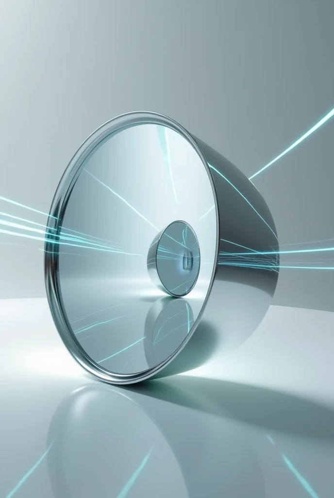 A convex mirror that reflects diverging light rays, forming a virtual and upright image of an object, showing how the field of view is wider