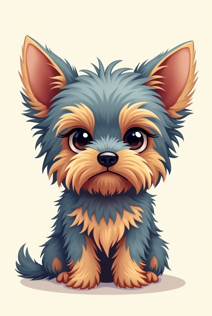 Make a chibi-style drawing of a Yorkshire Terrier 